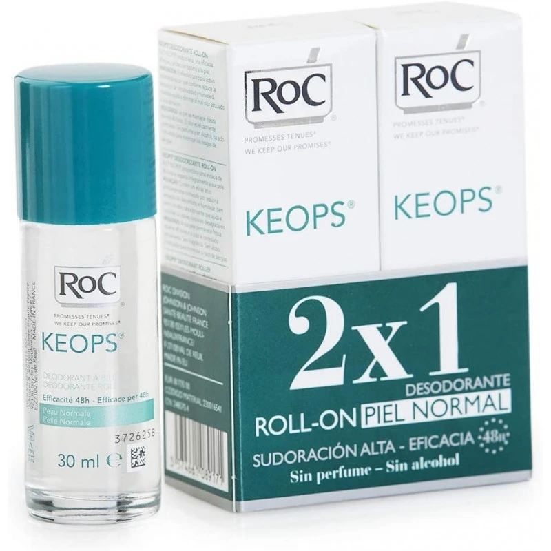 Roc Keops Deodorante Roll On 2x30ml Confezione Doppia 1+1 1 Roc Keops Deodorante Roll On 2x30ml Confezione Doppia 1+1