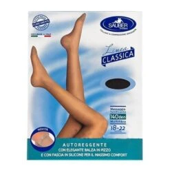 Sauber Linea Classica Autoreggente Maglia Microrete 140 Denari Taglia 3 Colore Neutro Beige